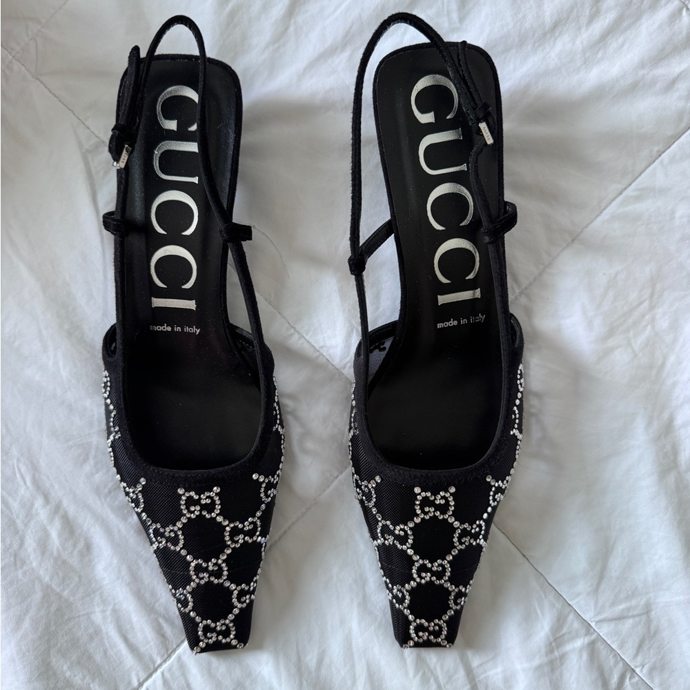 Gucci Women's GG Crystal Slingback Pump - Size 38.5 IT/ 8.5US - Picture 9 of 16